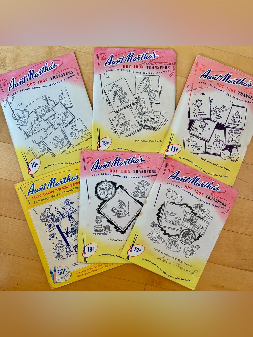 Vintage Aunt Martha’s Hot Iron Transfers 6 sets